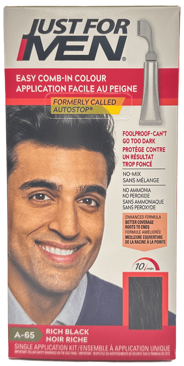 Just For Men Easy Comb-In Color – Rich Black(A-65) – Single Application Kit